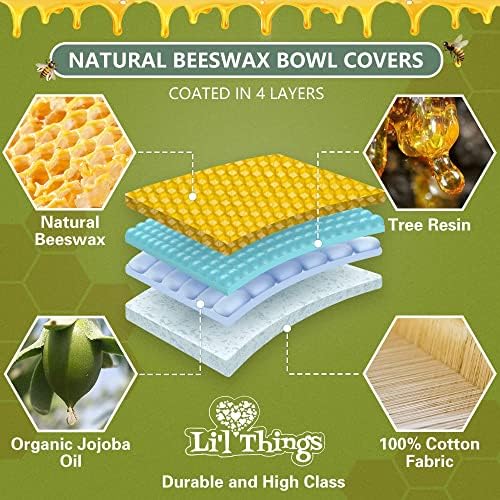 Li’l Things Beeswax Bowl Covers, Set of 5, XS–XL