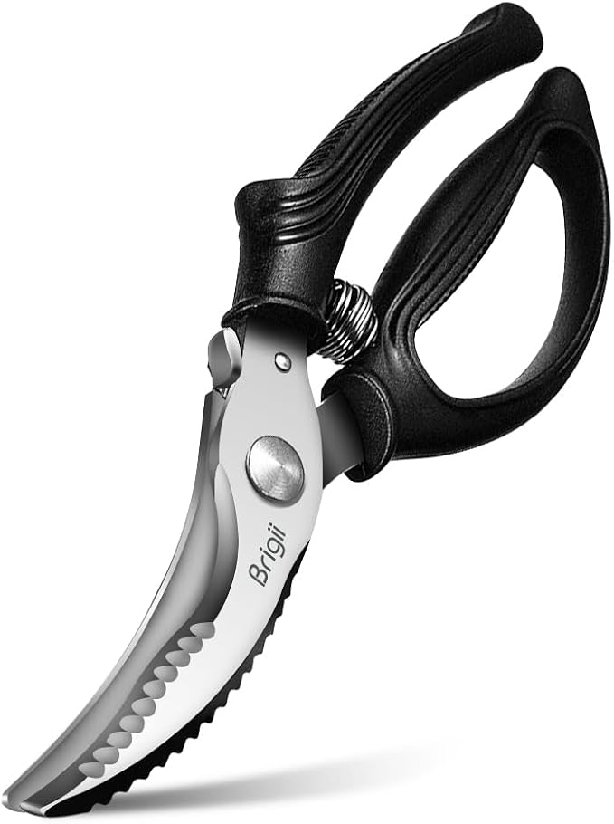 Brigii Kitchen Shears, Stainless Steel Heavy Duty Poultry Shears, and Vegetables by Brigii