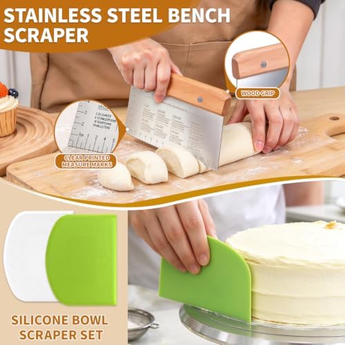 Bench Scraper for Sourdough And Bread Lame With 5 Blades For Baking