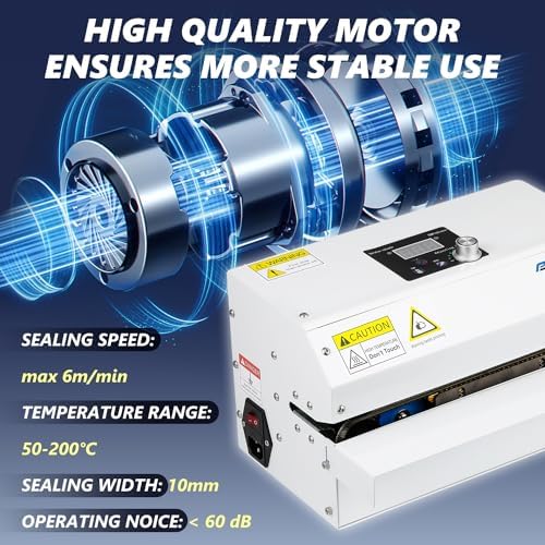 Commercial Automatic Continuous Heat Sealer, Desktop White