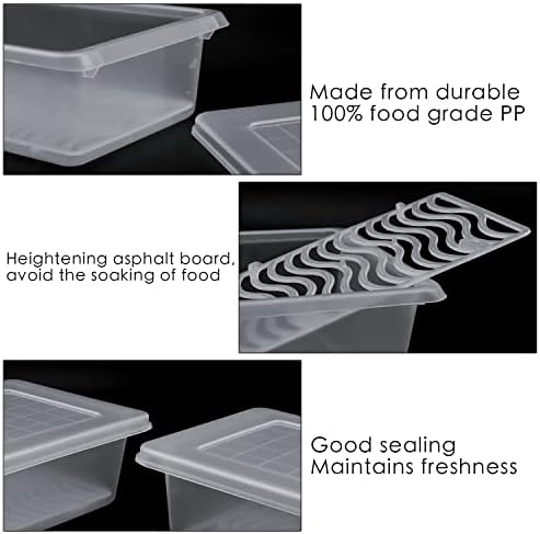 Nsmykhg Food Storage Containers, 6-Pack, Removable Drain Plate