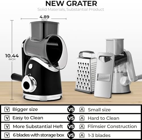 SUSTEAS Rotary Cheese Grater Hand Crank
