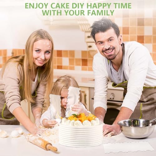 SenseYo 7-Piece Acrylic Cake Scraper, 9.5 Inch