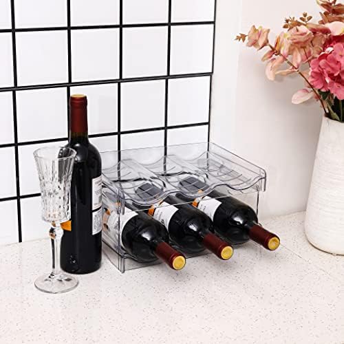 IEEK Plastic Stackable Bottle Storage Holder Rack,Free-Standing Water