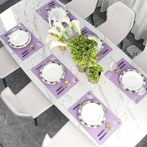 4 Piece Soft Caddice Faux Linen Decorative Place Mats Heat Resistant