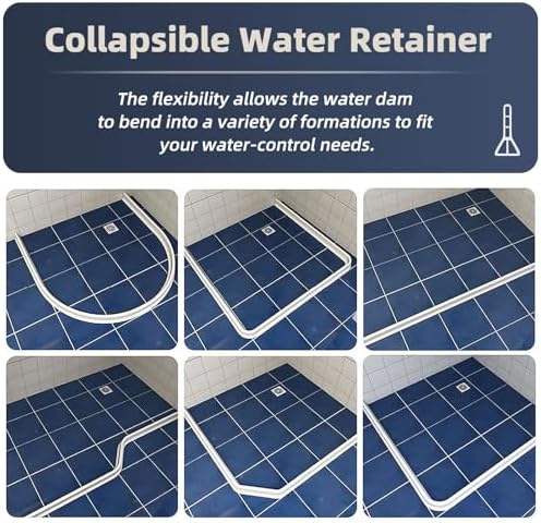 (Upgraded)3” High Shower Threshold Water Dam 39 Inch Collapsible