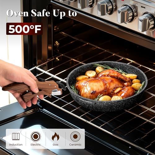Kitchen Academy Removable Handle Induction Pots and Pans Set