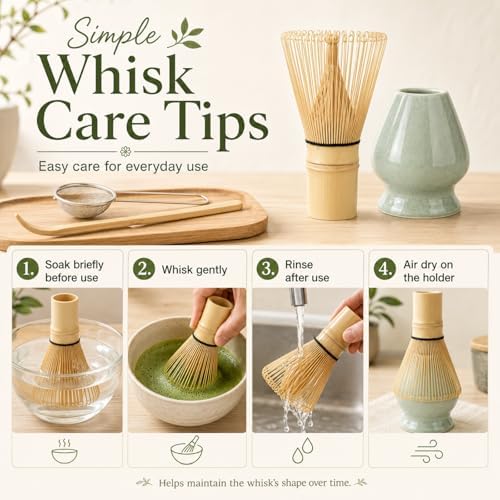 Matcha Whisk Set, 5 Pcs Matcha Kit with Bamboo Chasen Whisk, Ceramic