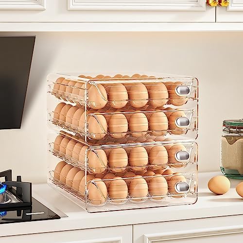 60 Egg Holder for Fridge, Egg Container for Refrigerator, Stackable