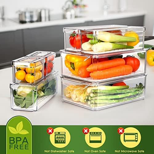 ZIJUND 14 Packs Fridge Organizer Bins