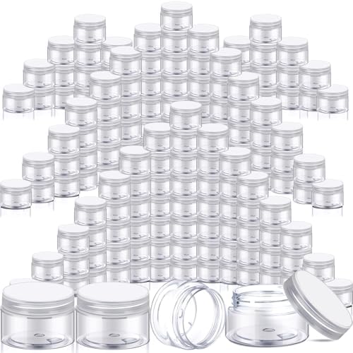 SATINIOR 100 Pcs Plastic Jars with Lids Small Containers Lids Wide