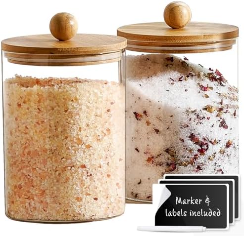 Le'raze Set of 2 Glass Canisters for Kitchen Counter with Airtight