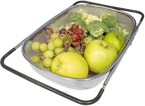 Stainless Steel Colander Expandable Strainer Fine Mesh Basket