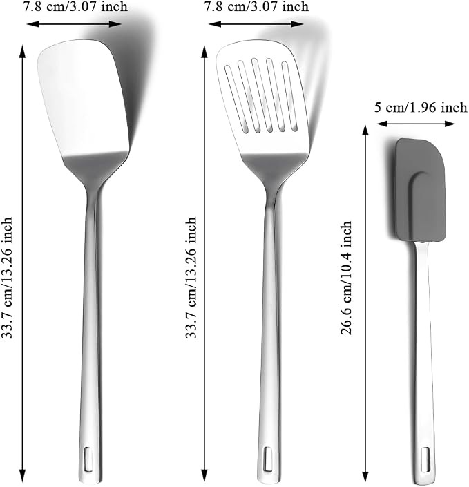 Berglander Stainless Steel Spatulas Set 3pcs, Metal Spatula - Image 2