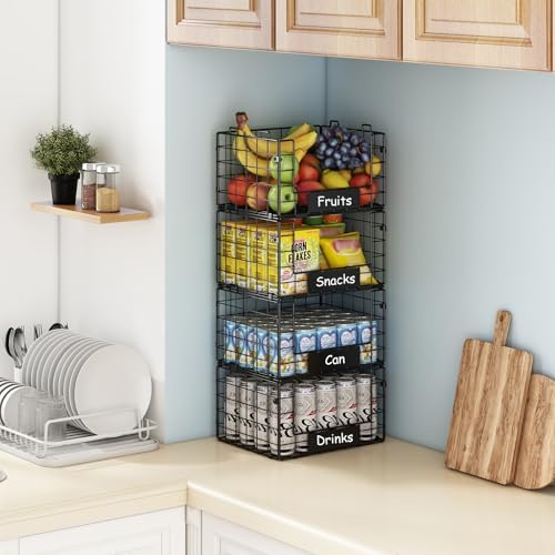 JKsmart 4 Pack XL Stackable Wire Baskets
