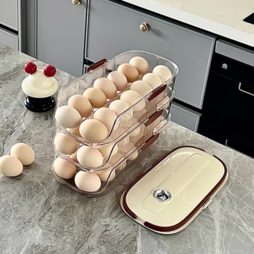 Kitchen Egg Container Egg Holder Organizer Dispenser With Transparent