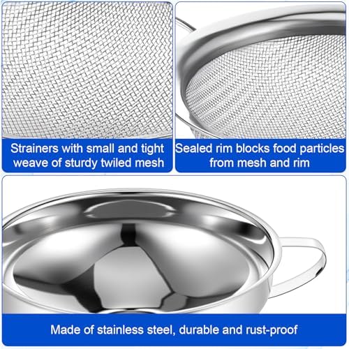 Stainless Steel Funnels with Fine Mesh Strainer - 4 Pack Canning