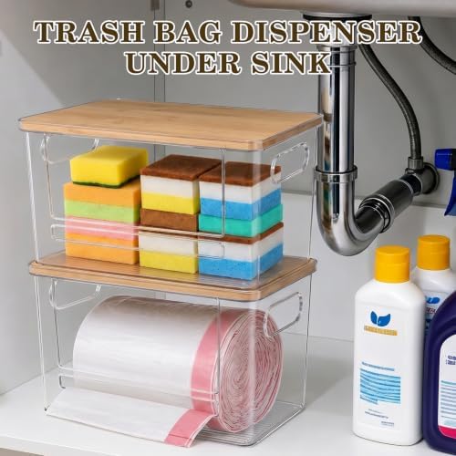 Trash Bag Dispenser Under Sink Organizer for Pantry, Kitchen