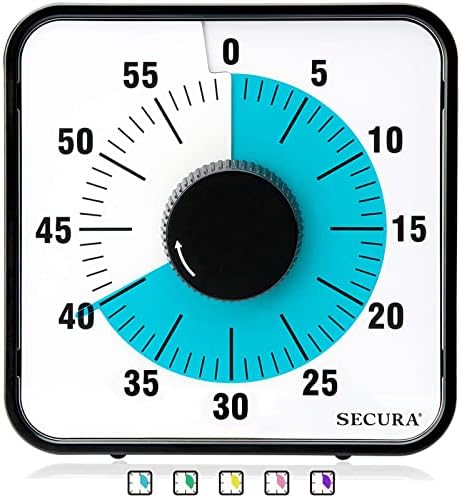 Secura 60-Minute 7.5-Inch Visual Countdown Timer
