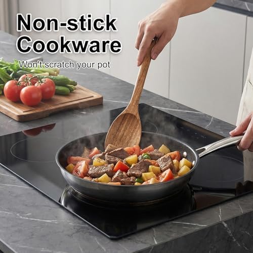 Large Wooden Spoons for Cooking Utensil Set Slotted Spoon Kitchen