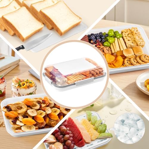 Airtight Fridge Produce Saver with Drain Tray and Cutting Board Lid