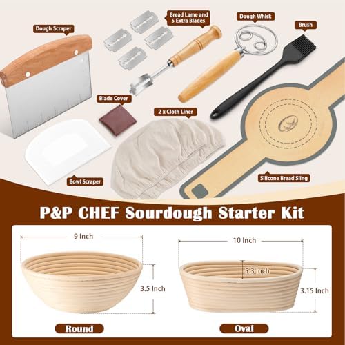 P&P CHEF Sourdough Bread Baking Supplies, Sourdough Starter Kit