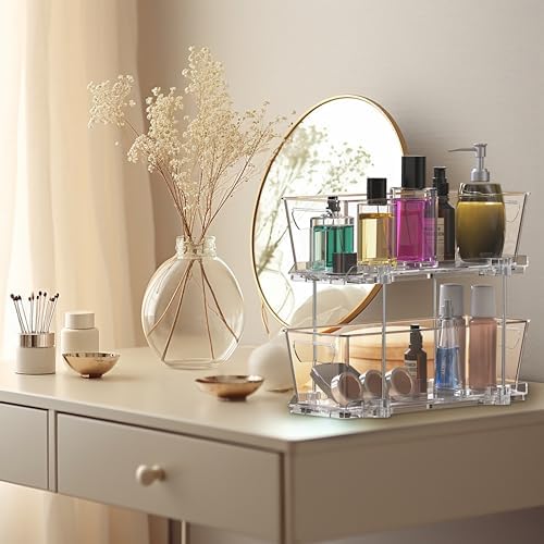 Simple Houseware 2 Tier Narrow Drawer Cabinet Pull-Out Organizer