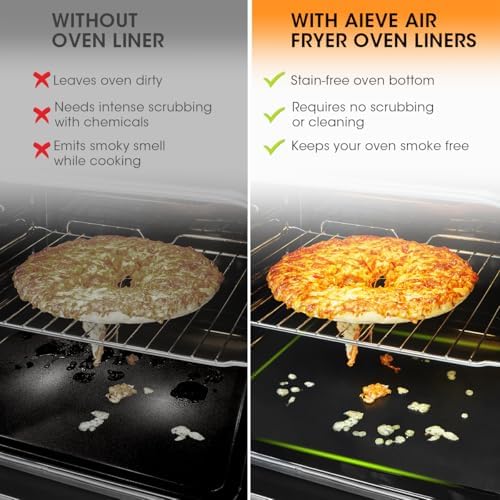 AIEVE Air Fryer Liners, 4 Packs Teflon Oven Liners for Bottom of Oven