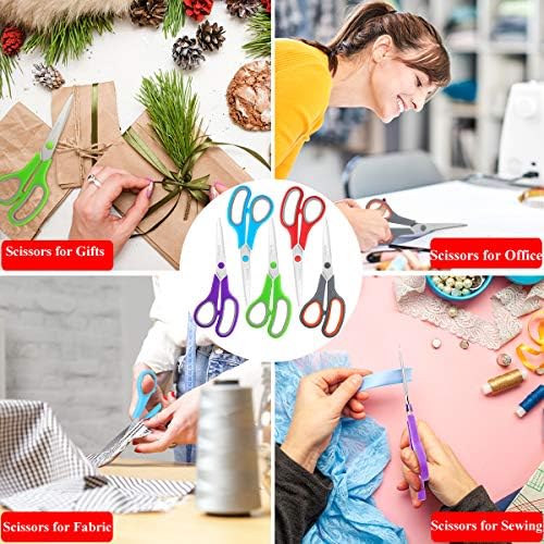 Scissors Bulk Set of 5-Pack, Niutop 8" Multipurpose Sharp Sewing Craft