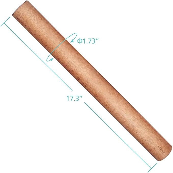Etens Rolling Pin 17.3Inch, Professional Dowel Wood Rolling Pins - Image 3