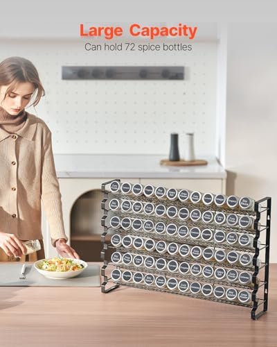 VEVOR Spice Rack Organizer for Cabinet, Spice Organizer with 72 Empty