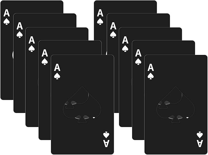 10Pcs Ace of Spades Bottle Openers, Poker Card Bottle Openers, Stainless Steel - Image 3