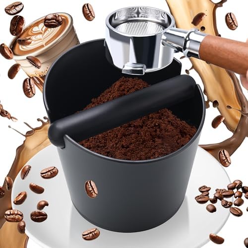 Espresso Knock Box 6.3 Inch, Large Coffee Grounds Container with