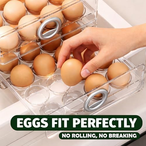 40-Count Egg Holder for Refrigerator, 2-Tier
