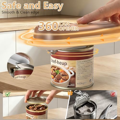 Electric Can Opener, One Touch Automatic Can Opener for Seniors
