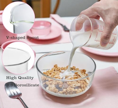 Ackers BORO3.3 Glass Measuring Cups with Spouts, 3-Piece Set