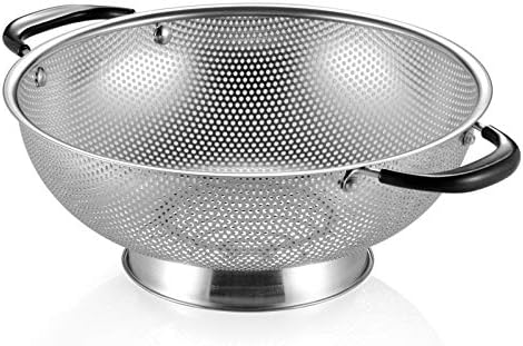 Tiawudi 18/8 Stainless Steel Colander, Easy Grip Micro-Perforated
