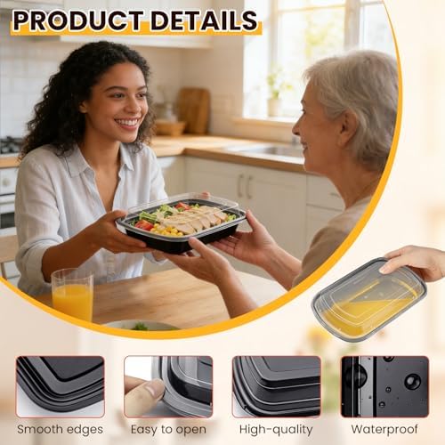 30Pack-24oz Meal Prep Containers Reusable with Lids - BPA-Free Plastic