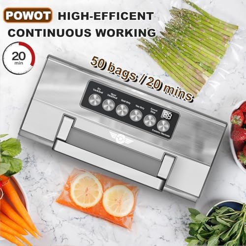 POWOT Fully Automatic Vacuum Sealer, Double Heat Seal