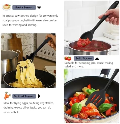 TeamFar 10 pcs Silicone Cooking Utensils Set