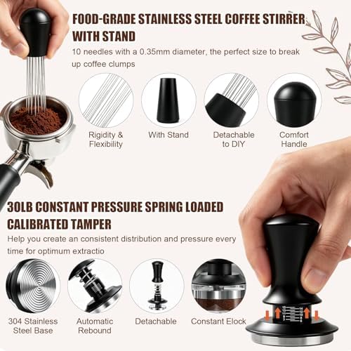 Espresso Accessories Kit, 51mm Coffee Tamper, 28PCS