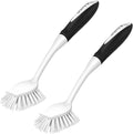 SetSail Dish Brush with Handle, 2 Pack Stiff Bristles Dish Scrubber with by SetSail