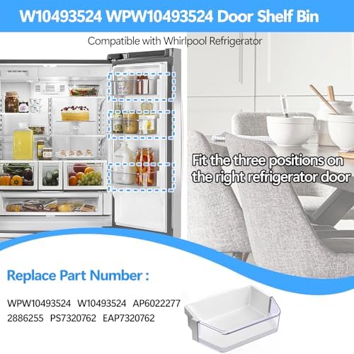 [2 PACK] UPGRADED WPW10493524 W10493524 Refrigerator Door Shelf Bin