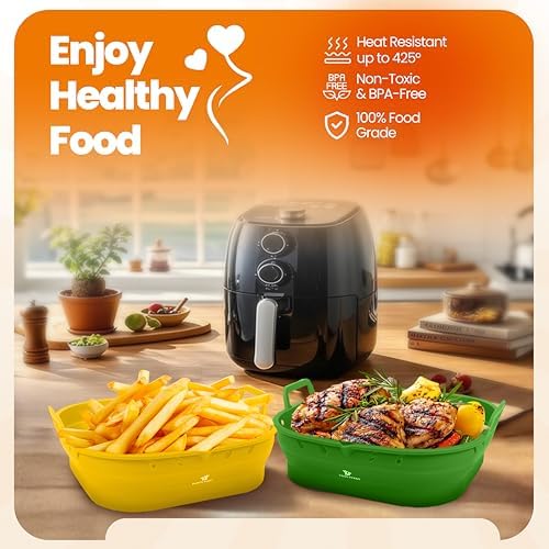 Platinum Silicone Air Fryer Liners Reusable Square-Extra Strong-Easy