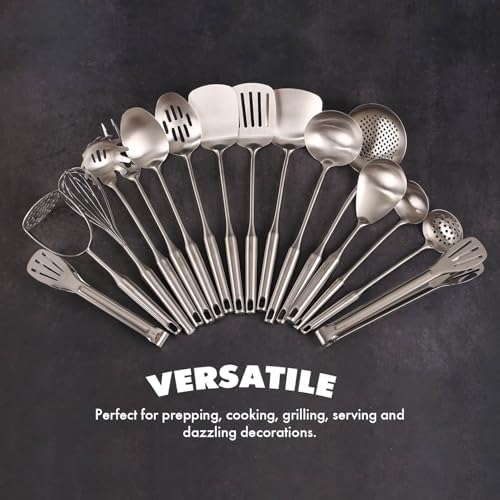 Small and Large Stainless Steel Cooking Spoon Set