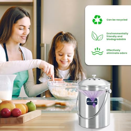 PURIMADE 10Pack 7.25 Inch Charcoal Compost Filters