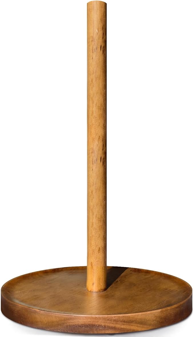 NESAPTO Paper Towel Holder Countertop, Wooden Standing Paper Towel Roll Stand by NESAPTO