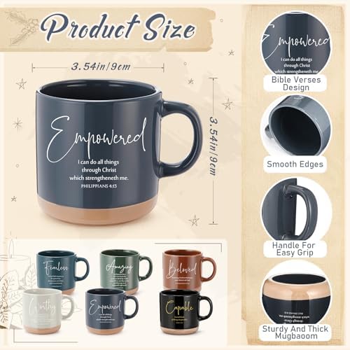 Potchen 18 Pcs Christian Church Gift 13oz Coffee Mug Journal Pen
