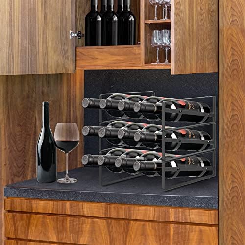 PAFISH 3 Tier Tabletop Stackable Wine Rack,Countertop for Kitchen