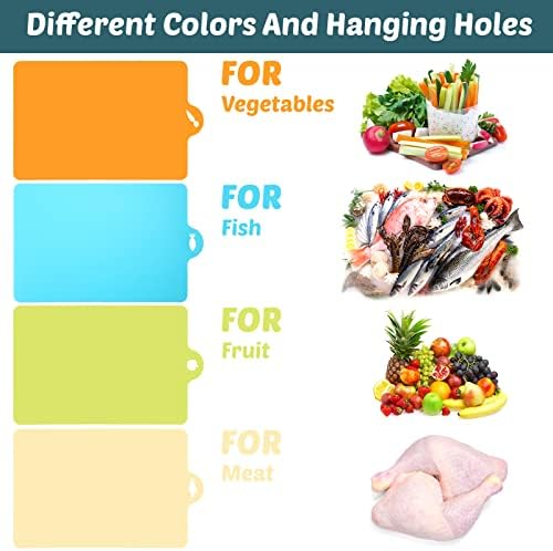Meanplan 20 Pcs Flexible Cutting Board Mats, Plastic Non Slip Extra